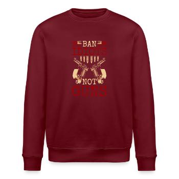 Waffe Munition Zielscheibe Sportschütze - Stanley/Stella Unisex Bio-Sweatshirt ROLLER - Burgunderrot - Vorne - Nik (191cm)