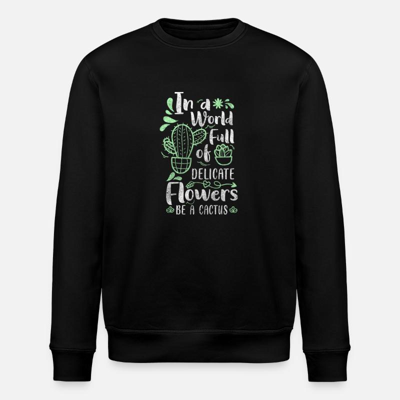 Plant Spikes Gardener Stitch - Stanley/Stella ROLLER Unisex Organic Sweatshirt - black