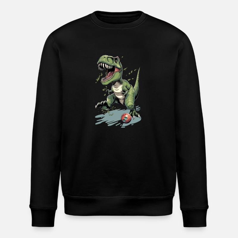 Dino Bowling Trex Dinosaur - Stanley/Stella ROLLER Unisex Organic Sweatshirt - black