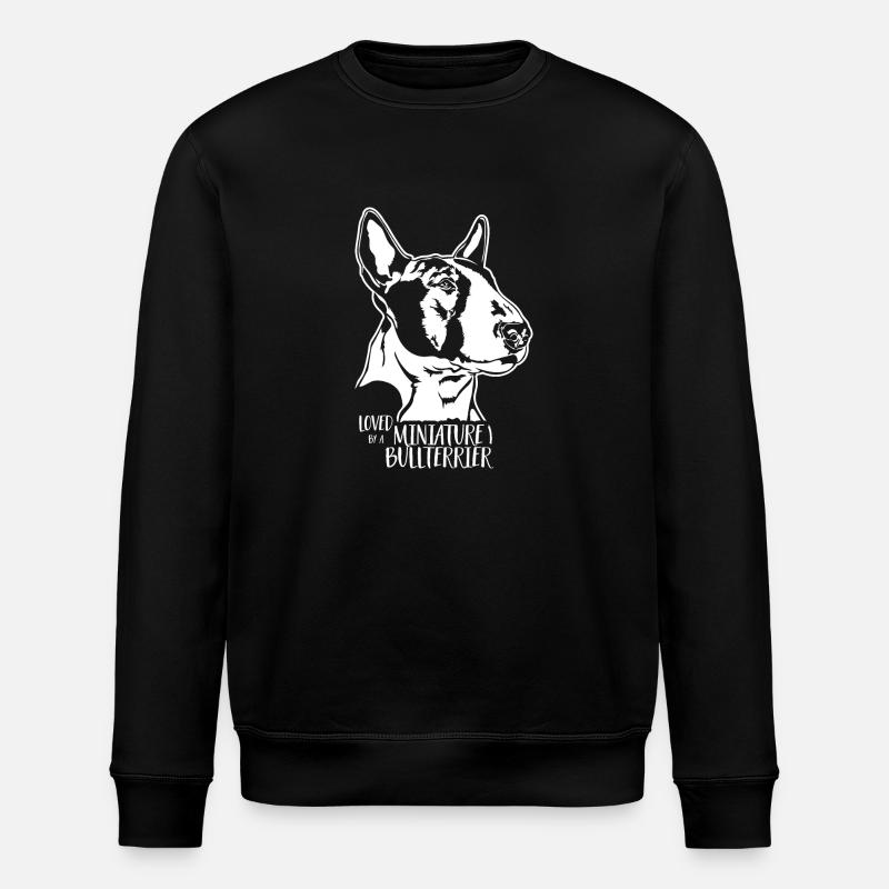 Loved by a Miniature Bullterrier Hunde Wilsigns - Stanley/Stella Unisex Bio-Sweatshirt ROLLER - Schwarz