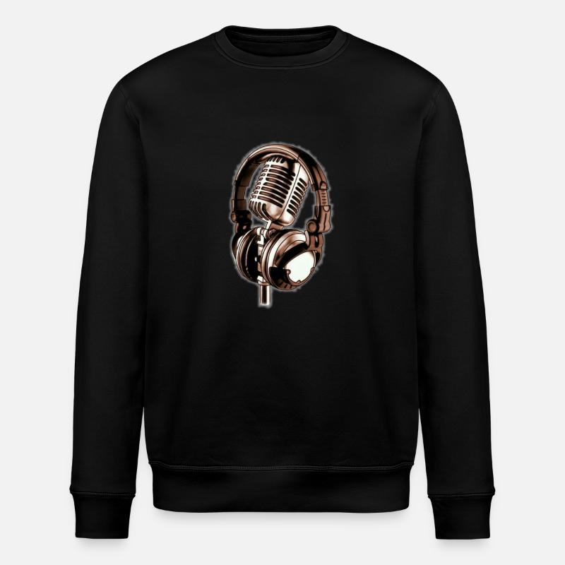 Mikrofon & Kopfhörer - Stanley/Stella Unisex Bio-Sweatshirt ROLLER - Schwarz