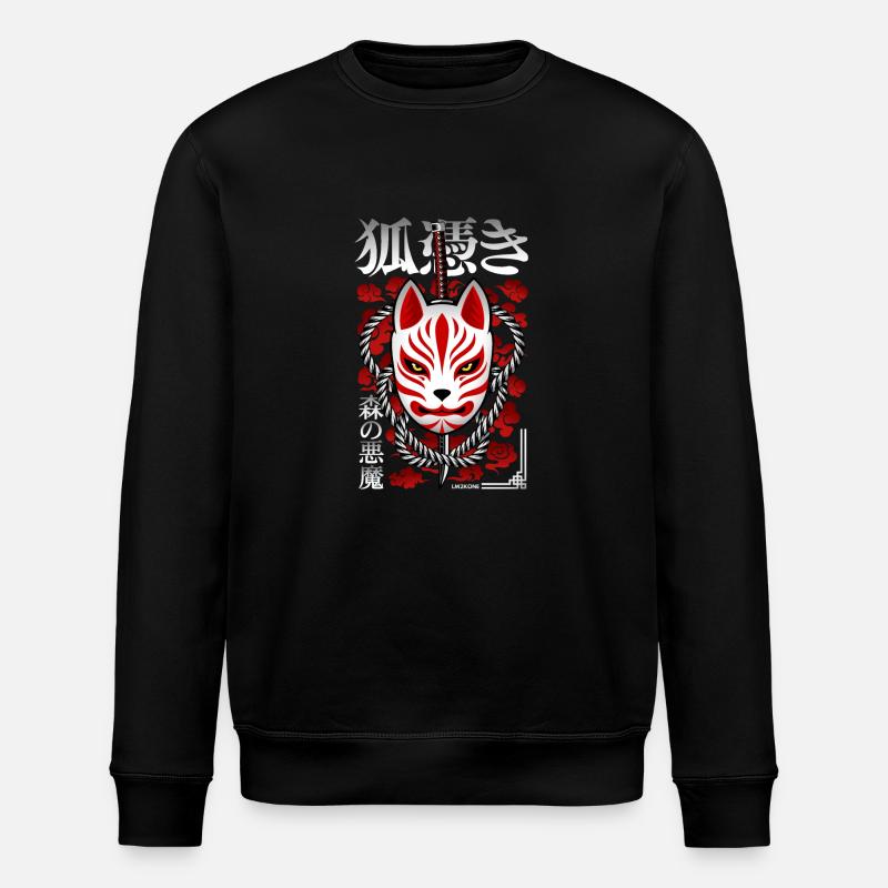 Japan Kitsune - Walddämon - Stanley/Stella Unisex Bio-Sweatshirt ROLLER - Schwarz