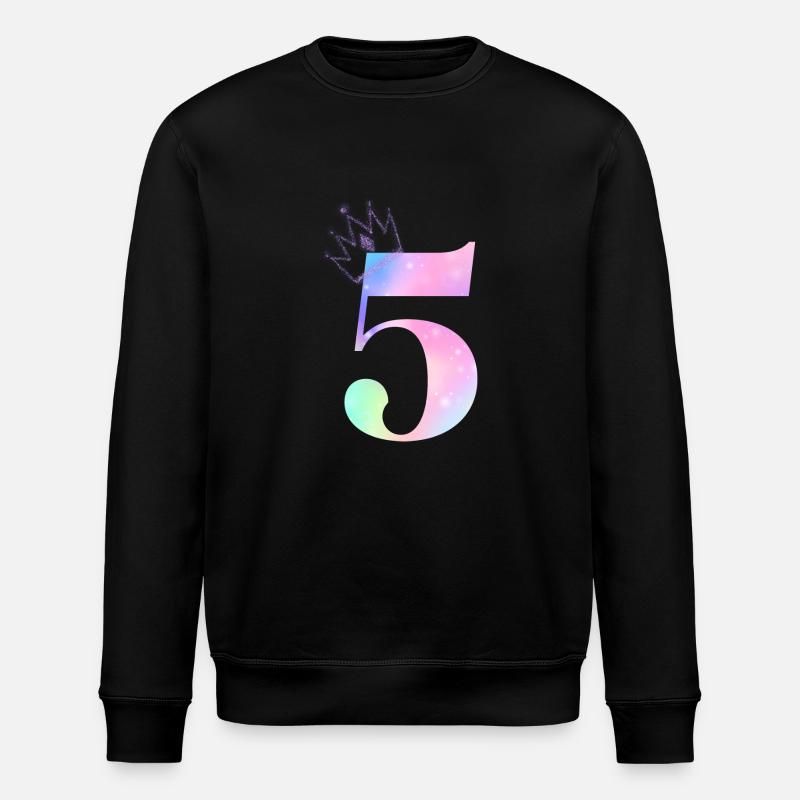 5th anniversary rainbow - Stanley/Stella ROLLER Unisex Organic Sweatshirt - black