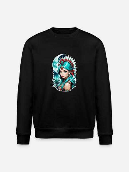 princesse indienne - aztek - Sweat bio ROLLER Stanley/Stella Unisexe - noir