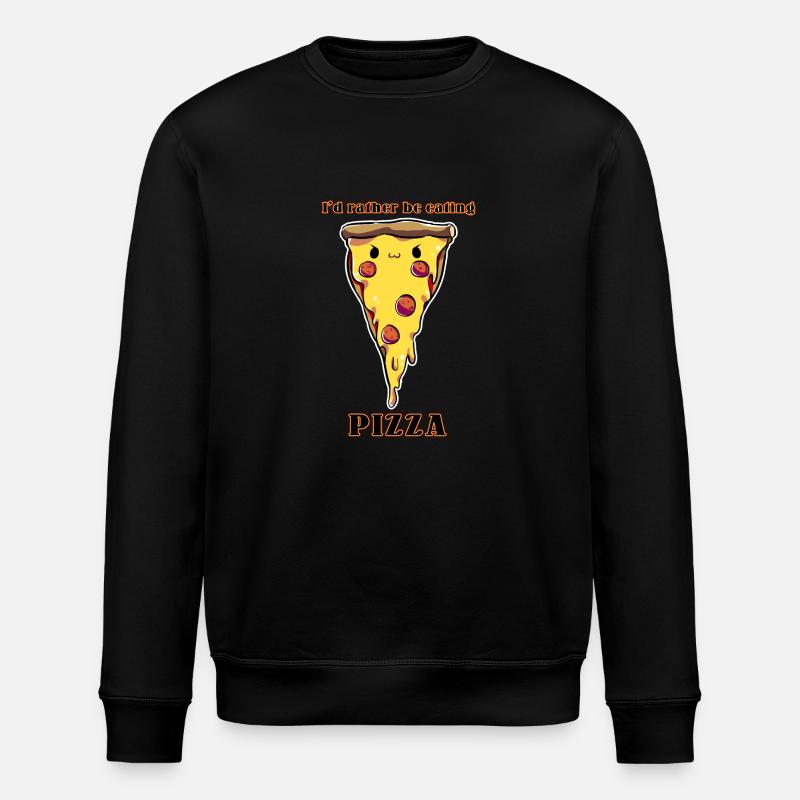 I'd rather be eating pizza - Stanley/Stella ROLLER Unisex Organic Sweatshirt - black