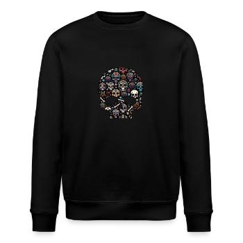 Buntes dekoratives Skullmuster - Stanley/Stella Unisex Bio-Sweatshirt ROLLER - Schwarz - Vorne - Nik (191cm)