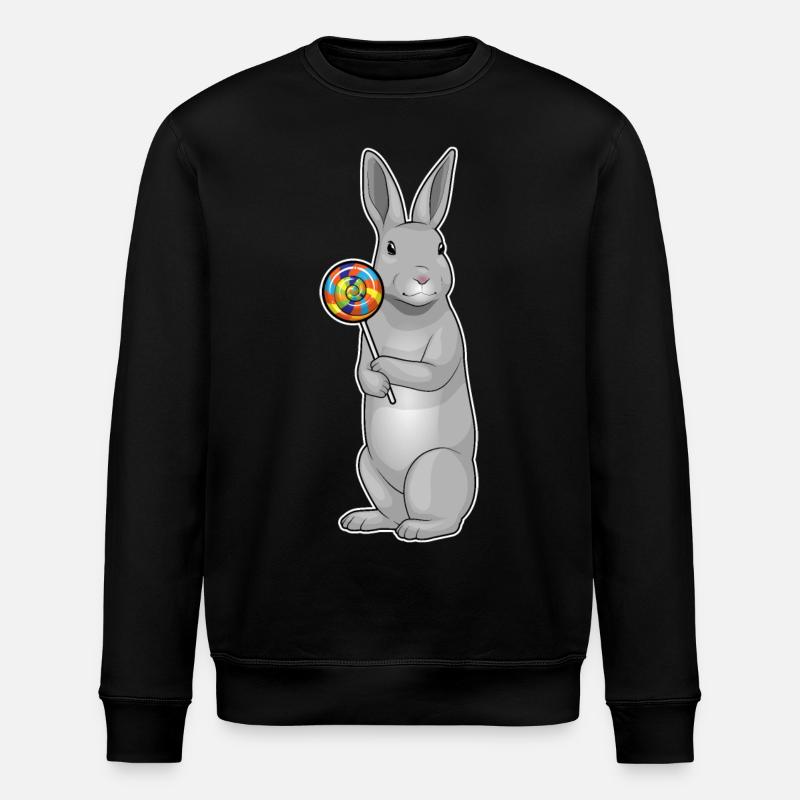 Rabbit lollipop - Stanley/Stella ROLLER Unisex Organic Sweatshirt - black