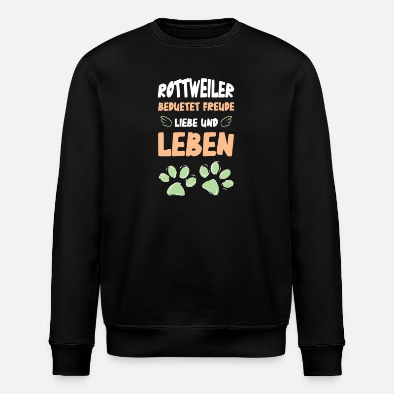 Rottweiler Liebe Und Leben - Stanley/Stella Unisex Bio-Sweatshirt ROLLER - Schwarz