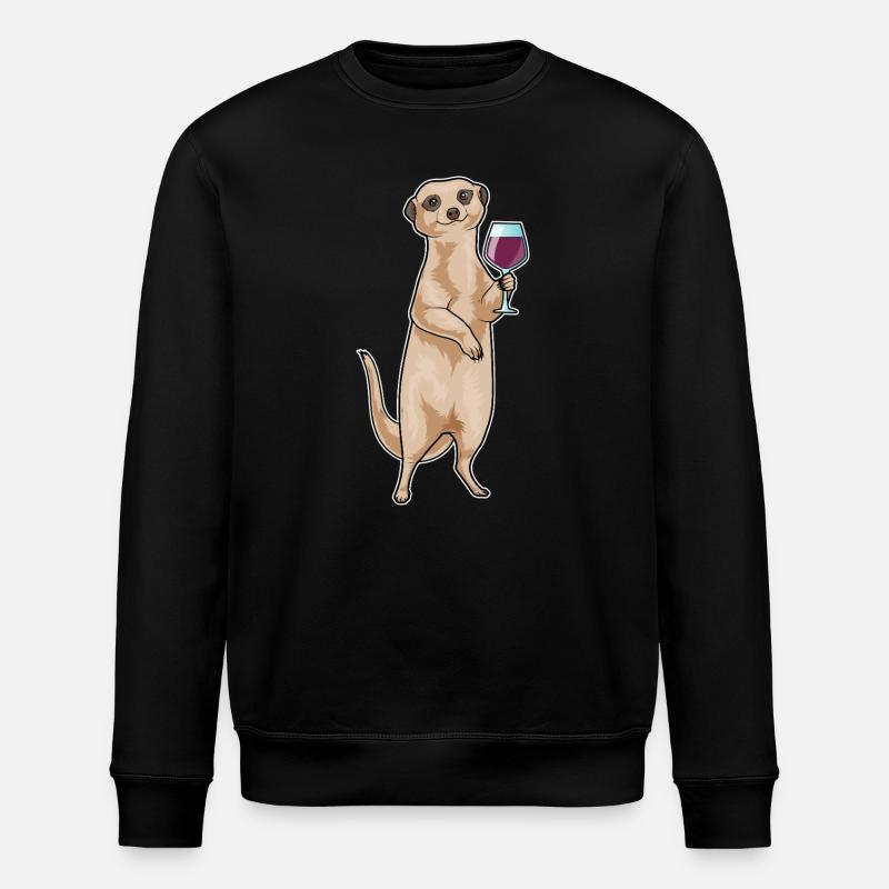 Erdmännchen Rotwein - Stanley/Stella Unisex Bio-Sweatshirt ROLLER - Schwarz