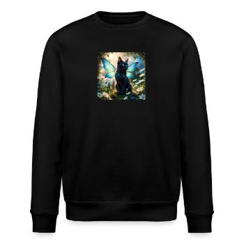 Katze mit Flügeln - Stanley/Stella Unisex Bio-Sweatshirt ROLLER - Schwarz - Vorne - Nik (191cm)