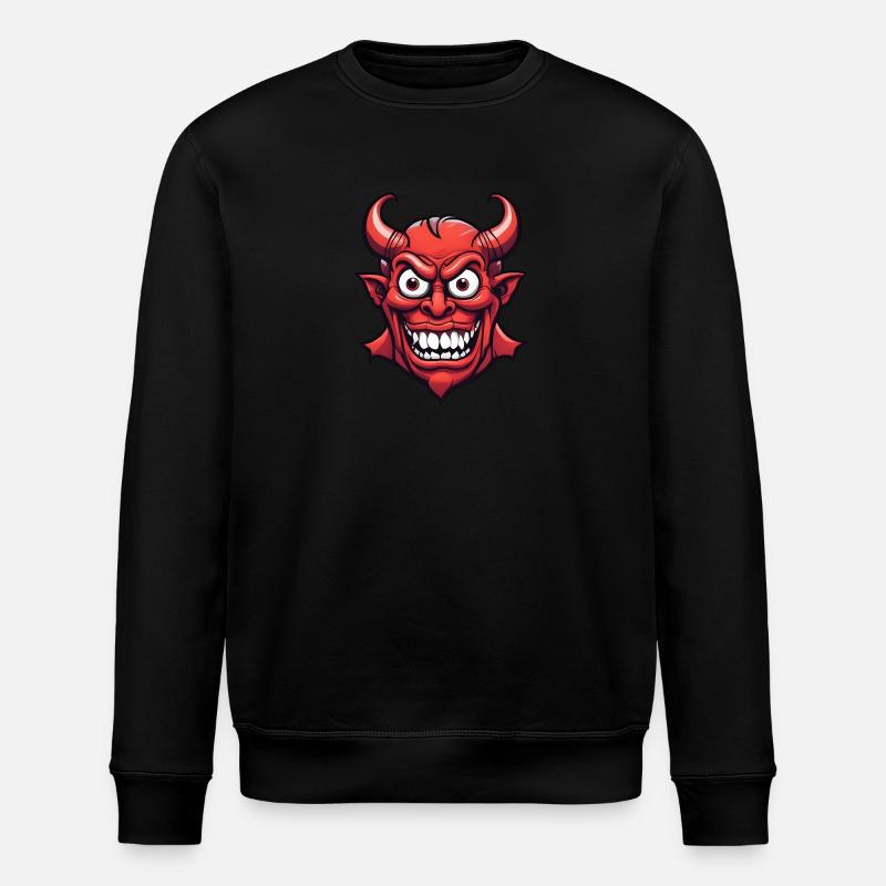 Halloween Demon Devil Head - Stanley/Stella ROLLER Unisex Organic Sweatshirt - black