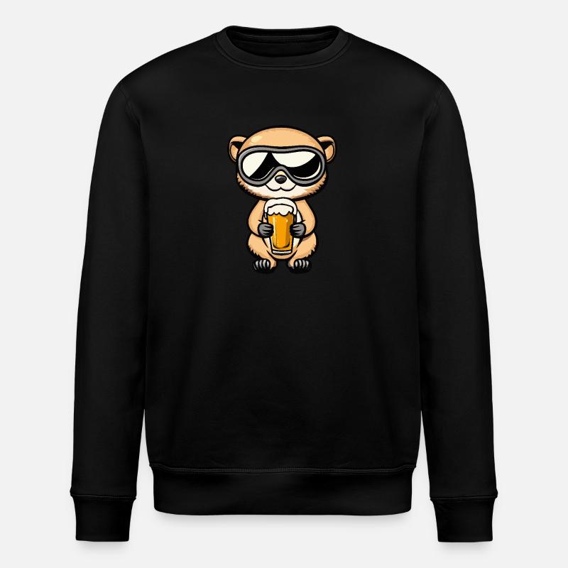 Bière après-ski Meerkat - Sweat bio ROLLER Stanley/Stella Unisexe - noir