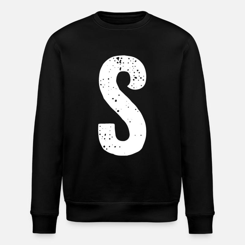 S Letter - Stanley/Stella ROLLER Unisex Organic Sweatshirt - black
