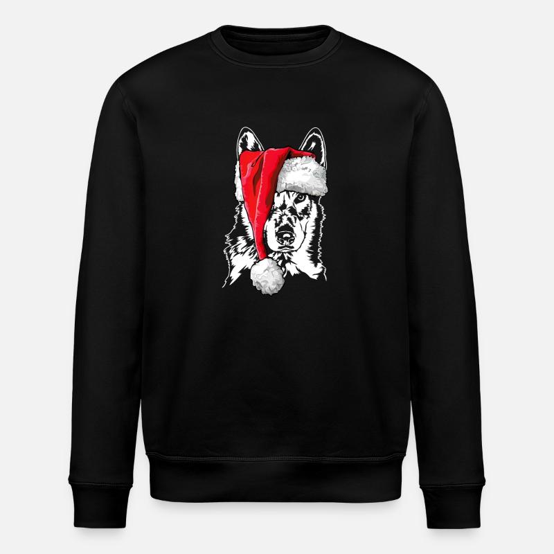 Czechoslovakian Wolfhound Christmas Wilsigns - Stanley/Stella ROLLER Unisex Organic Sweatshirt - black