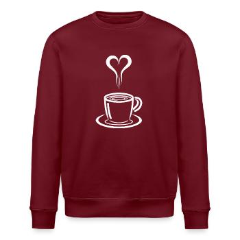 Tasse à café, tasse à thé, amour barista - Sweat bio ROLLER Stanley/Stella Unisexe - bordeaux - Devant - Nik (191cm)