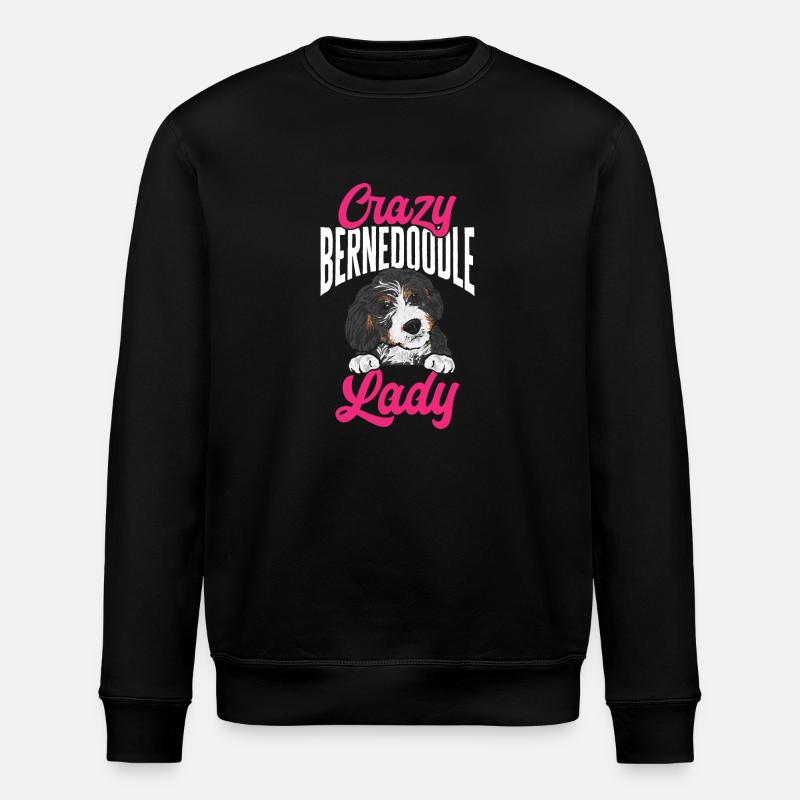 Bernedoodle Dog - Stanley/Stella ROLLER Unisex Organic Sweatshirt - black