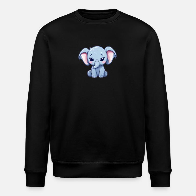 Éléphant kawaii - Sweat bio ROLLER Stanley/Stella Unisexe - noir