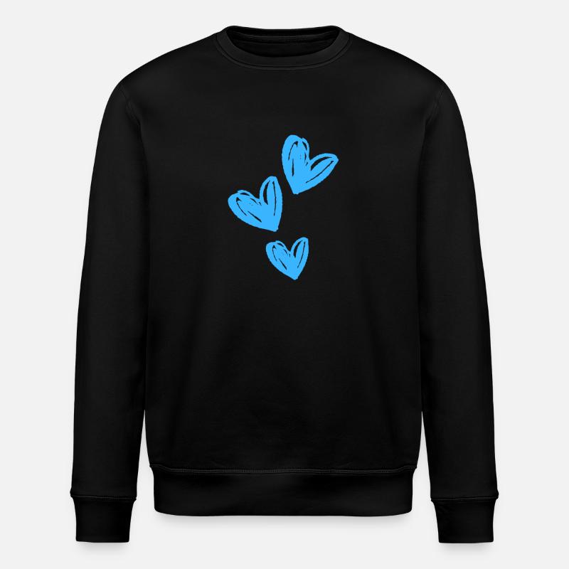 Hearts Blue Icon - Stanley/Stella ROLLER Unisex Organic Sweatshirt - black