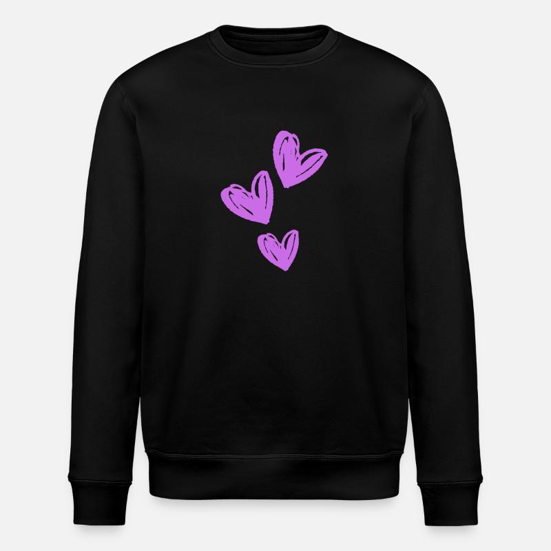 Coeurs Icône Violet - Sweat bio ROLLER Stanley/Stella Unisexe - noir