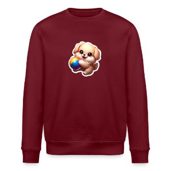 Puppy playing - Stanley/Stella Unisex Bio-Sweatshirt ROLLER - Burgunderrot - Vorne - Nik (191cm)