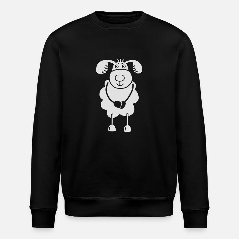 sheep white - Stanley/Stella ROLLER Unisex Organic Sweatshirt - black