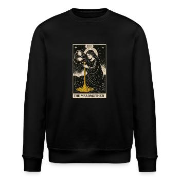 Meadmother Tarotkarte Kunstdruck - Stanley/Stella Unisex Bio-Sweatshirt ROLLER - Schwarz - Vorne - Nik (191cm)