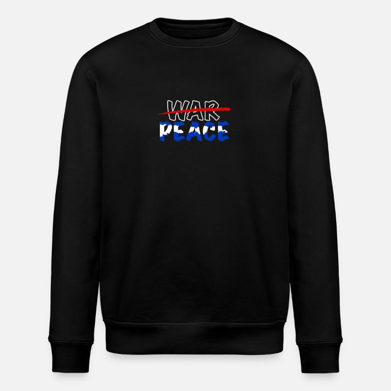 No to War, Peace - Stanley/Stella ROLLER Unisex Organic Sweatshirt - black