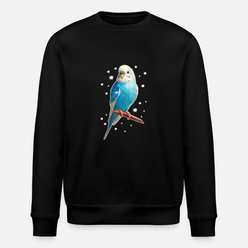 Budgie Stars - Stanley/Stella ROLLER Unisex Organic Sweatshirt - black