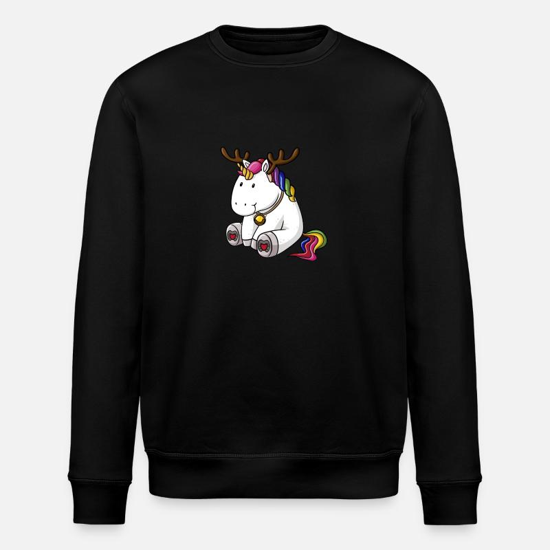 Christmas unicorn - Stanley/Stella ROLLER Unisex Organic Sweatshirt - black