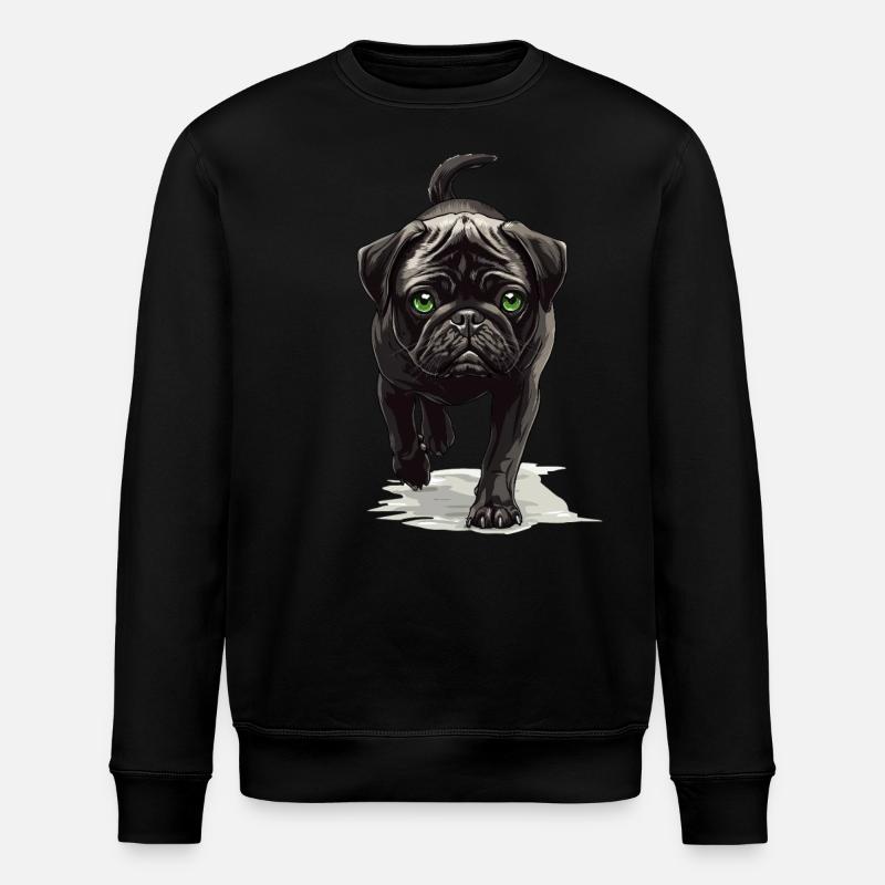 Mops - Stanley/Stella Unisex Bio-Sweatshirt ROLLER - Schwarz