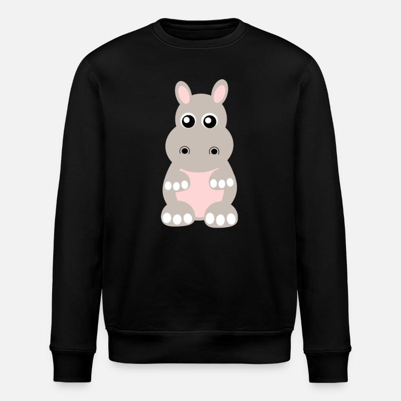 Nilpferd, Flusspferd - Stanley/Stella Unisex Bio-Sweatshirt ROLLER - Schwarz