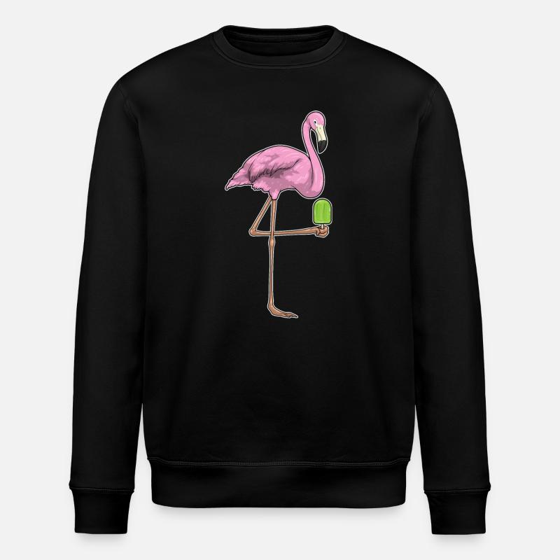Flamingo Popsicles - Stanley/Stella ROLLER Unisex Organic Sweatshirt - black