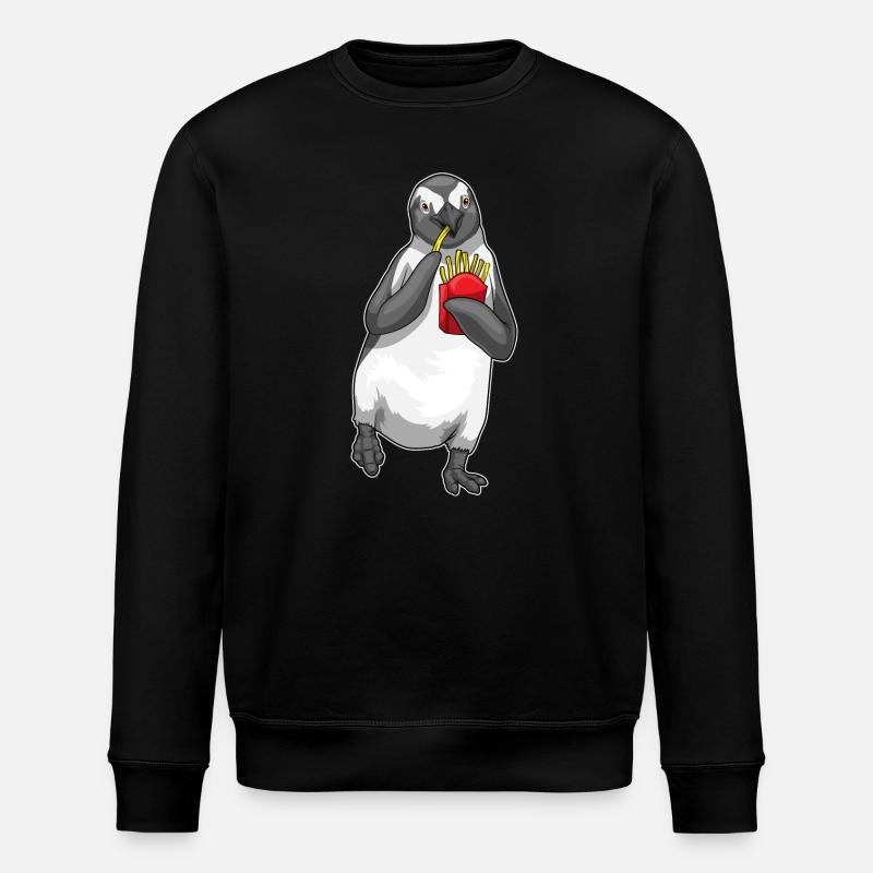 Pinguin Pommes frites - Stanley/Stella Unisex Bio-Sweatshirt ROLLER - Schwarz
