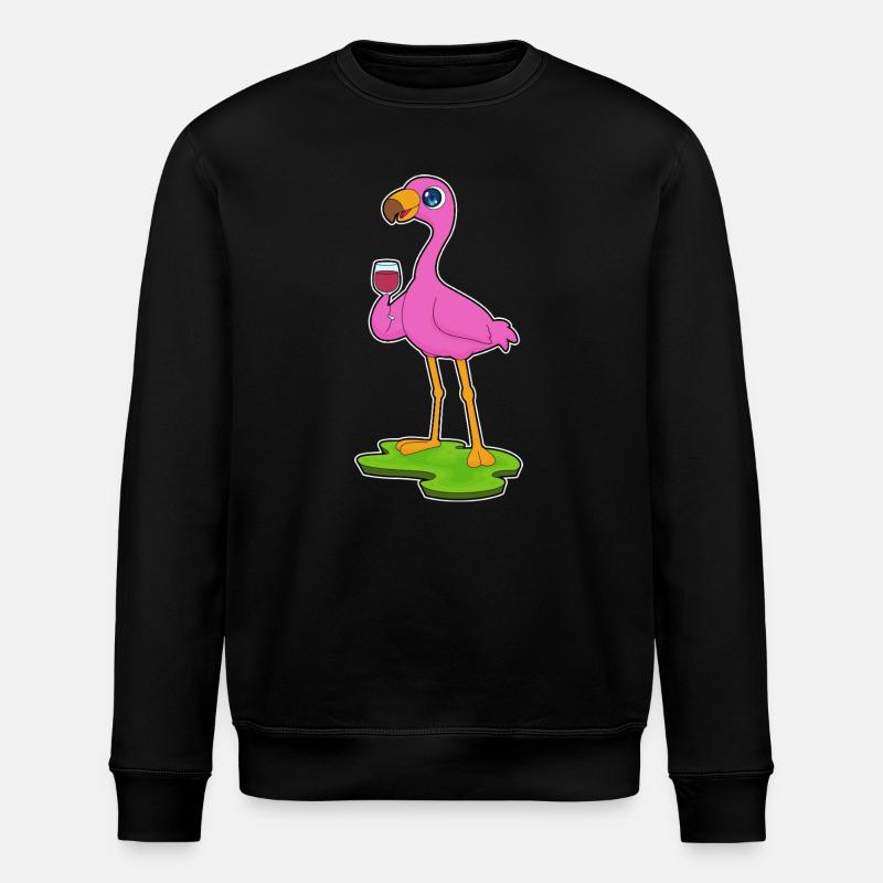 Flamingo Rotwein - Stanley/Stella Unisex Bio-Sweatshirt ROLLER - Schwarz