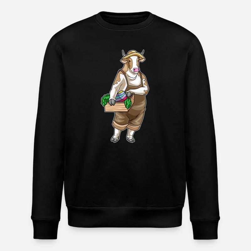 Vache Pâques fermier - Sweat bio ROLLER Stanley/Stella Unisexe - noir