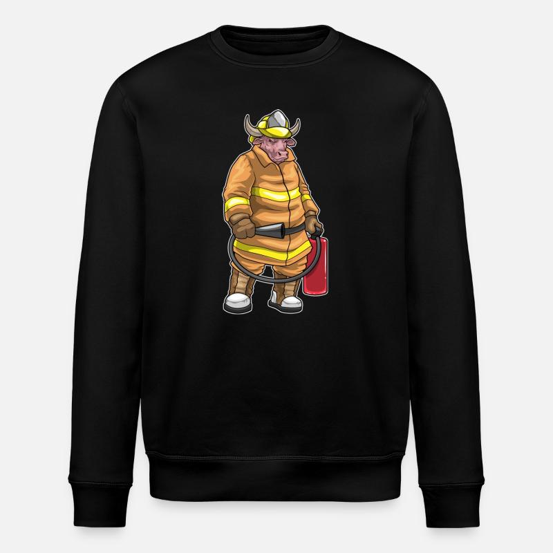 Stier Feuerwehrmann Feuerlöscher - Stanley/Stella Unisex Bio-Sweatshirt ROLLER - Schwarz