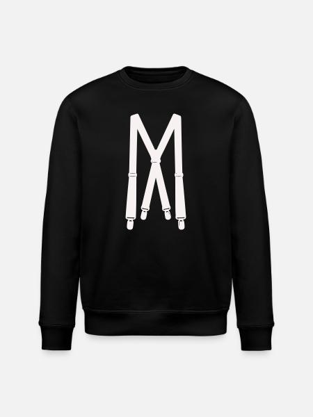 White suspenders illustration - Stanley/Stella ROLLER Unisex Organic Sweatshirt - black