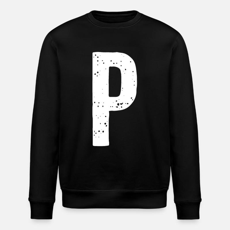 P Letter - Stanley/Stella ROLLER Unisex Organic Sweatshirt - black