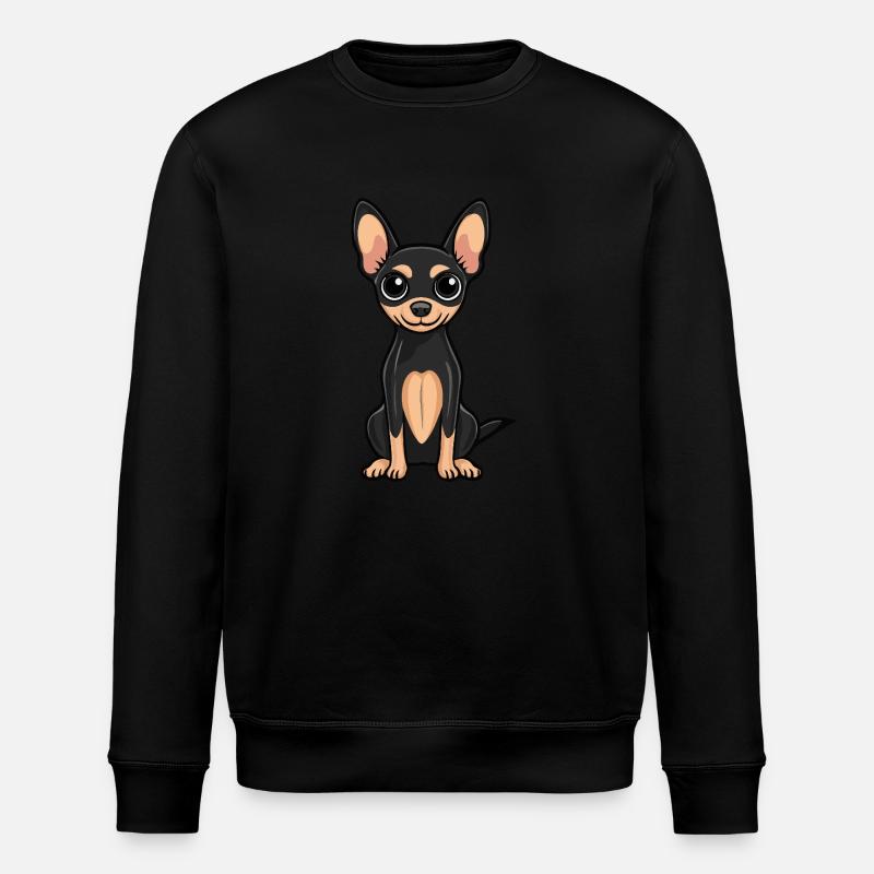 Pinscher Hund Niedlich - Stanley/Stella Unisex Bio-Sweatshirt ROLLER - Schwarz