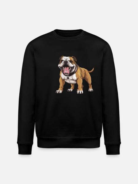 Bulldog Dog - Stanley/Stella ROLLER Unisex Organic Sweatshirt - black