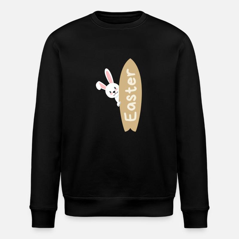 Surf Osterhase - Stanley/Stella Unisex Bio-Sweatshirt ROLLER - Schwarz
