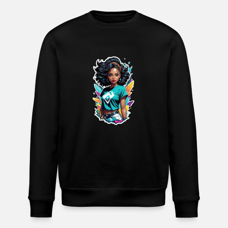 femme afro - beauté - Sweat bio ROLLER Stanley/Stella Unisexe - noir