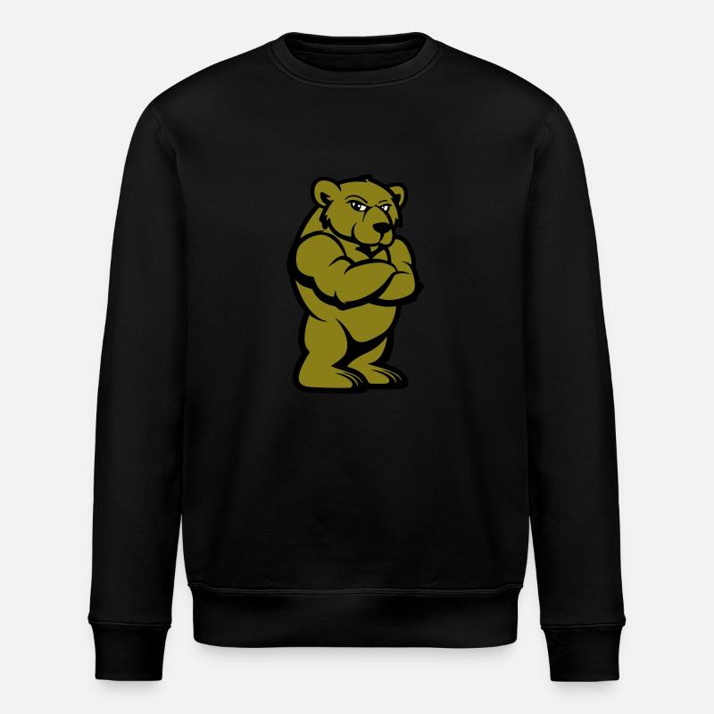 Bär Comic Braunbär - Stanley/Stella Unisex Bio-Sweatshirt ROLLER - Schwarz