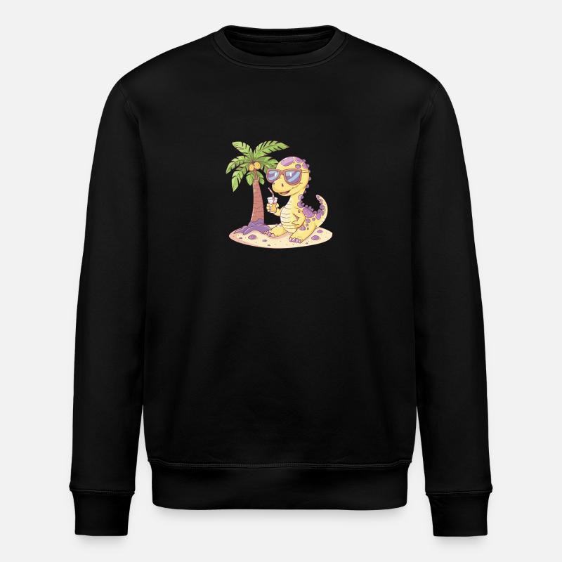 Dinosaurier brontosaurus Sommer - Stanley/Stella Unisex Bio-Sweatshirt ROLLER - Schwarz
