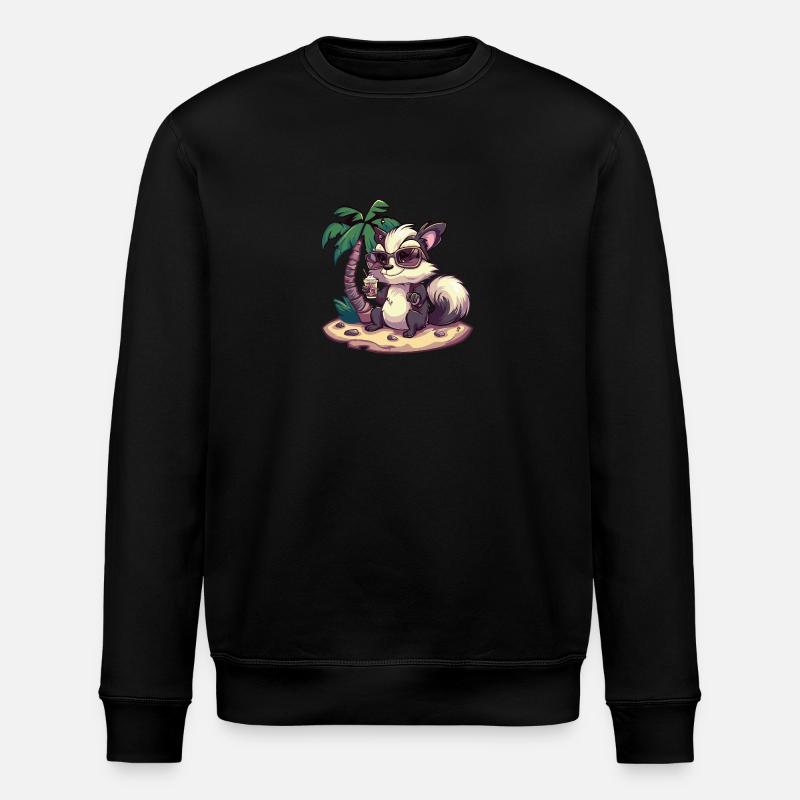 Stinktier Sommer Urlaub - Stanley/Stella Unisex Bio-Sweatshirt ROLLER - Schwarz