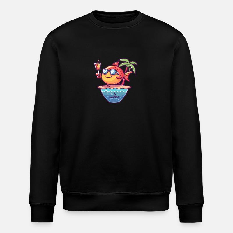 Poisson Été Océan Bande Dessinée - Sweat bio ROLLER Stanley/Stella Unisexe - noir