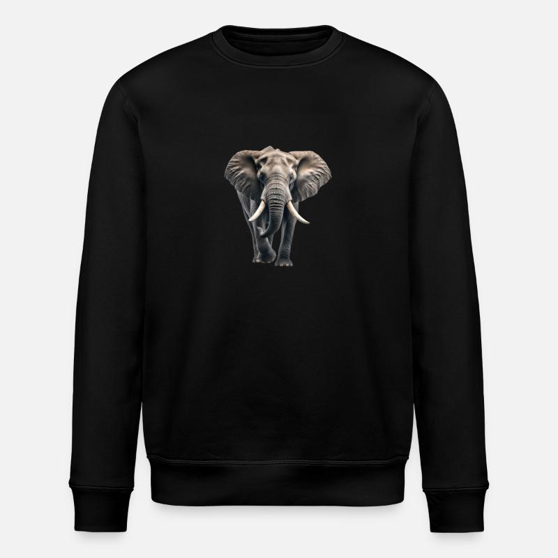 Afrikanischer Elefant - Stanley/Stella Unisex Bio-Sweatshirt ROLLER - Schwarz