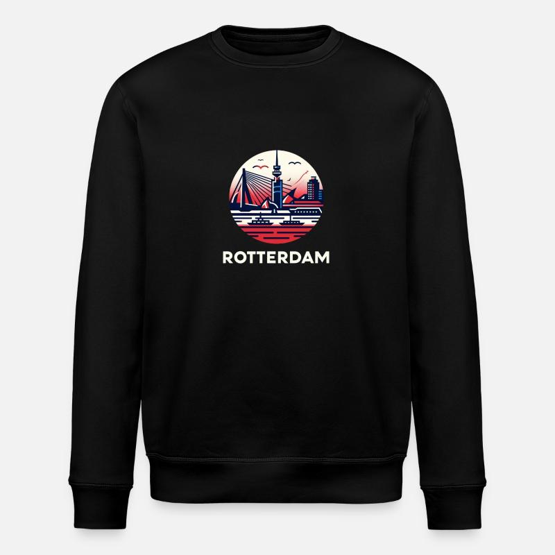 Emblème de Rotterdam - Sweat bio ROLLER Stanley/Stella Unisexe - noir