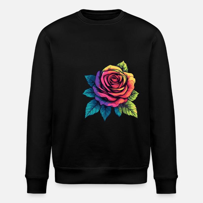 Fleur de rose - Sweat bio ROLLER Stanley/Stella Unisexe - noir