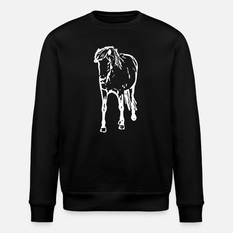 Pferde T-shirt Geschenk Reiter  - Stanley/Stella Unisex Bio-Sweatshirt ROLLER - Schwarz